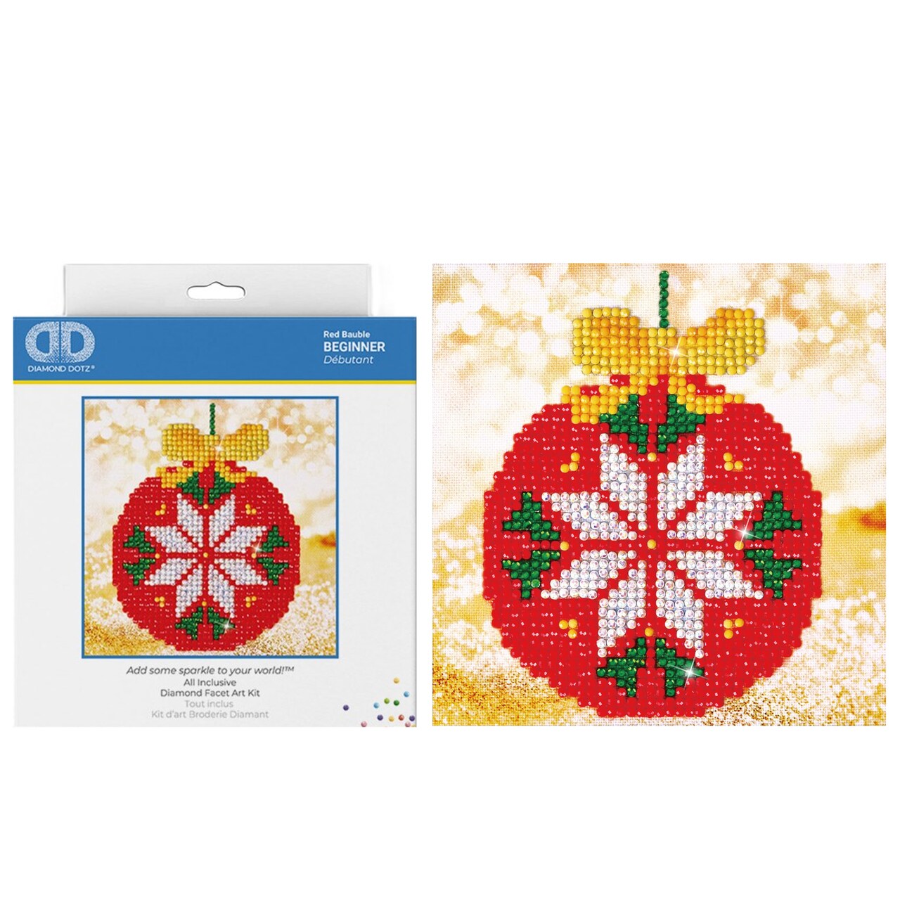 Diamond Dotz Red Bauble Ornament Diamond Painting Kits for Adults - Diamond Art Kits a Relaxing Creative Craft Kit with Dotz Gems 5.3x5.3